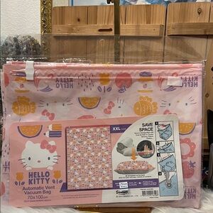 Sanrio Hello Kitty Pink and White Vacuum Bag with Dual Zip Closure